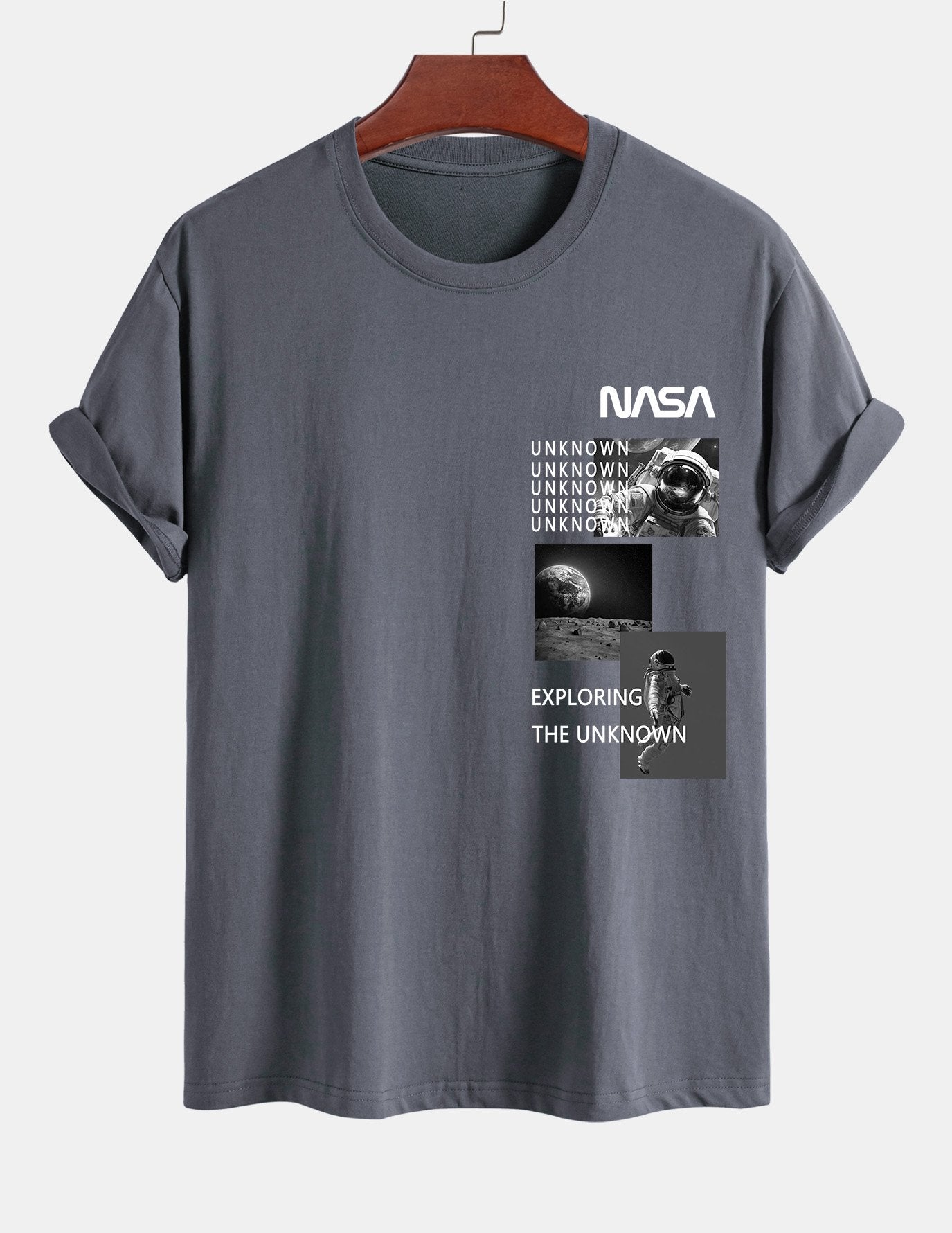 Ulpiano® | Nasa Moon Landing Print Cotton T-Shirt