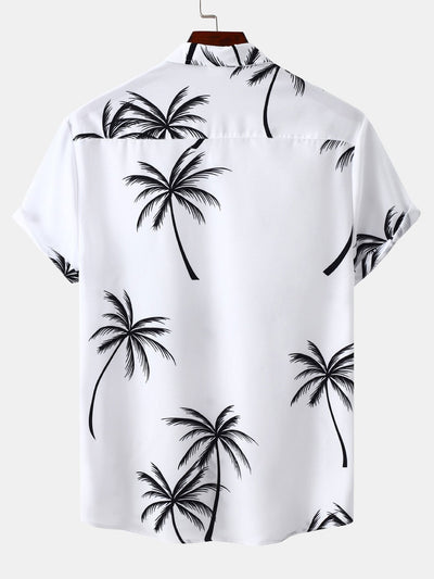 Manuel® | Tropical Leaf Print Button Up Shirt