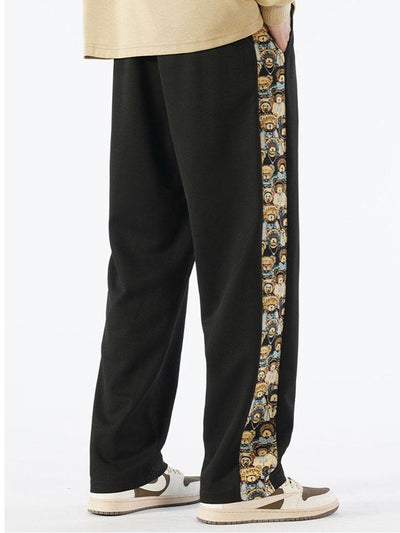 Adalberto® | Bear Print Patchwork Straight Leg Pants