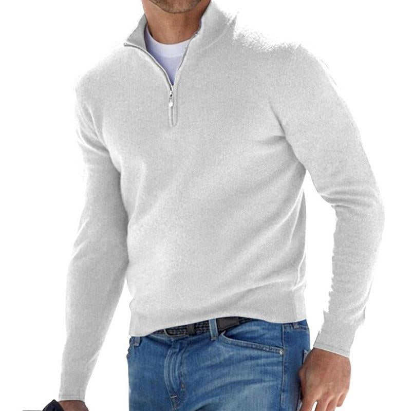 Men's Solid Colorip Pllover Sweater