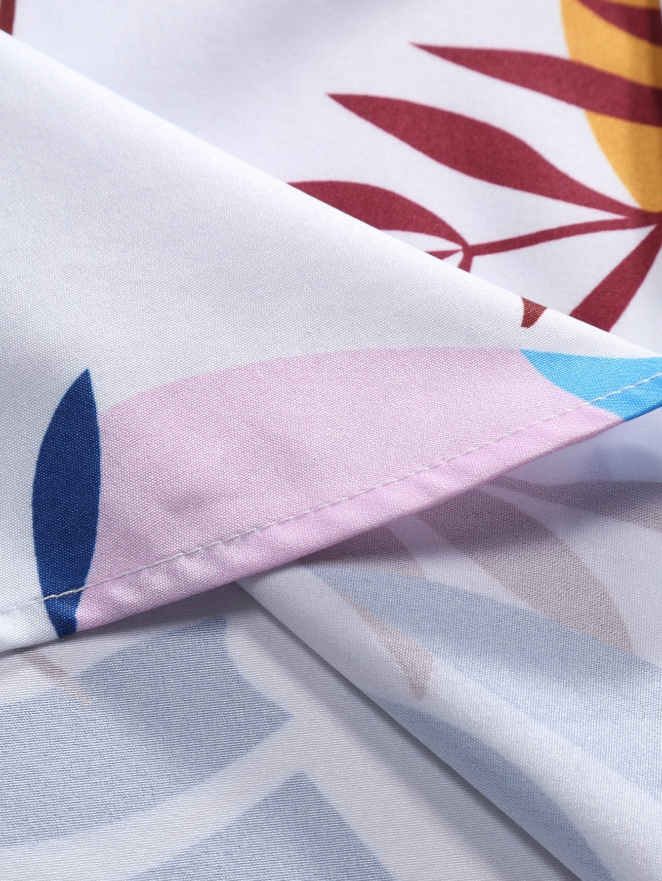 Adonis® | Colorful Leaf Print Button Up Shirt & Swim Shorts