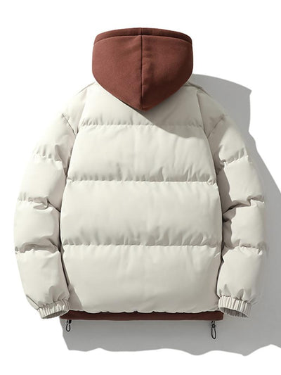 Caspian | Contrast Zip Up Hooded Puffer Coat