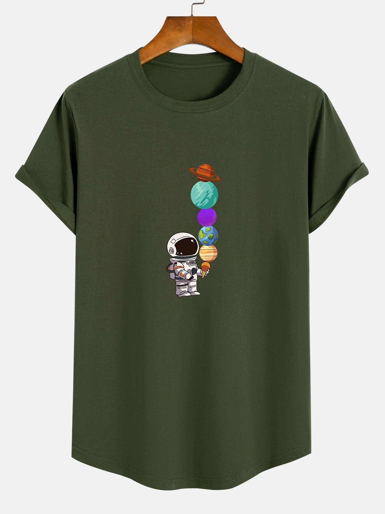 Antolín® | Planet Astronaut Print Cotton Arc Hem T-Shirt