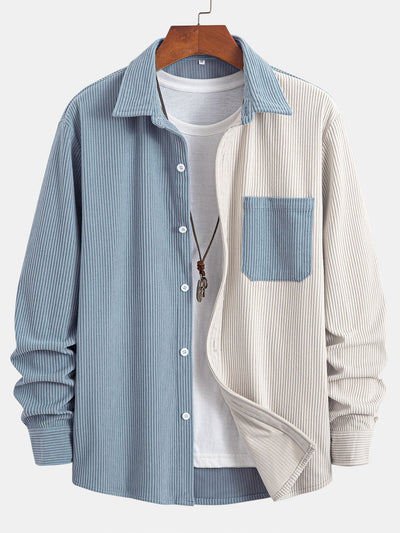 Zion® | Two Tone Corduroy Button Up Shirt
