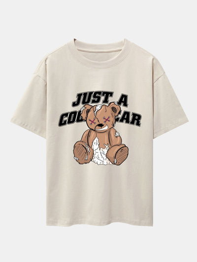 Joseph® | Tattered Bear Print Drop Shoulder Oversize T-Shirt