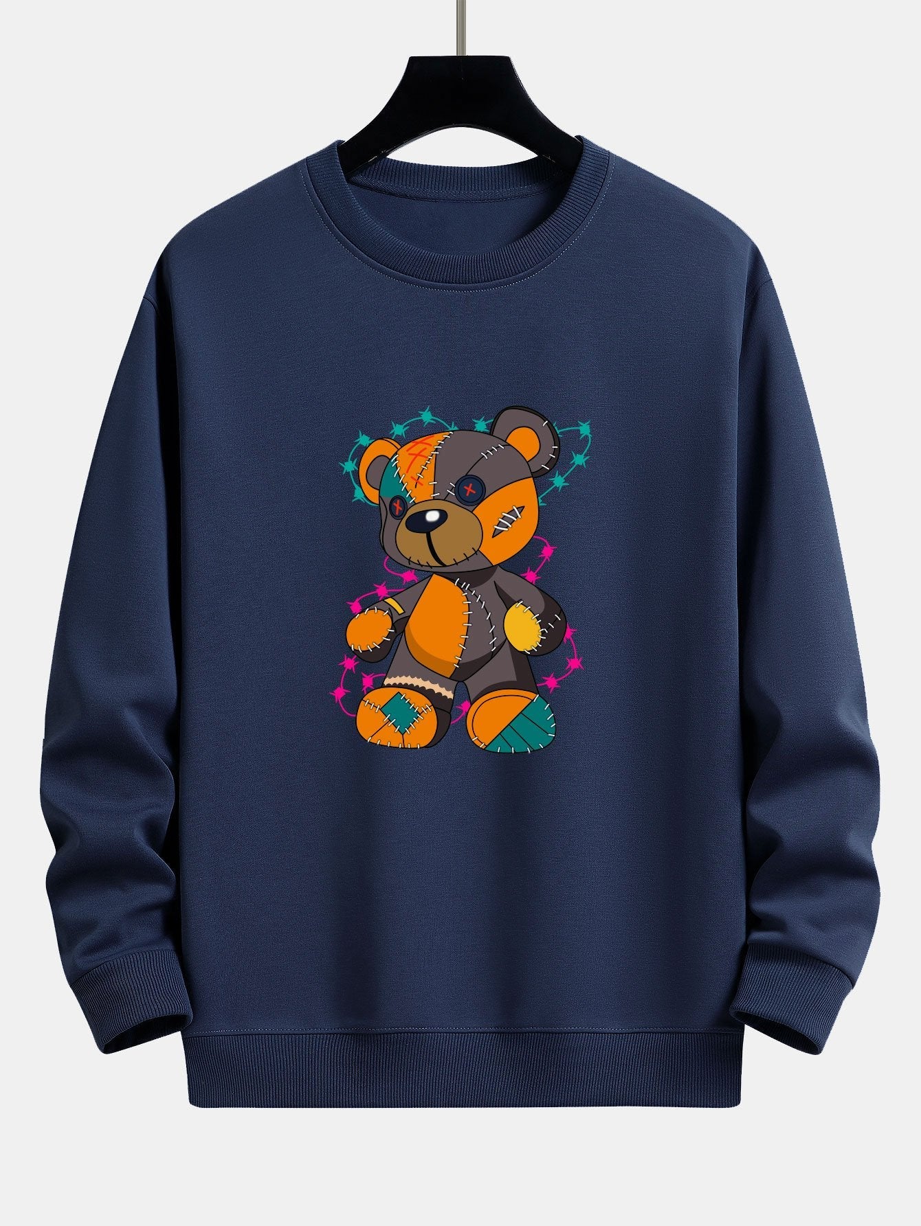 Javier® | Tattered Bear Print Relax Fit Sweatshirt
