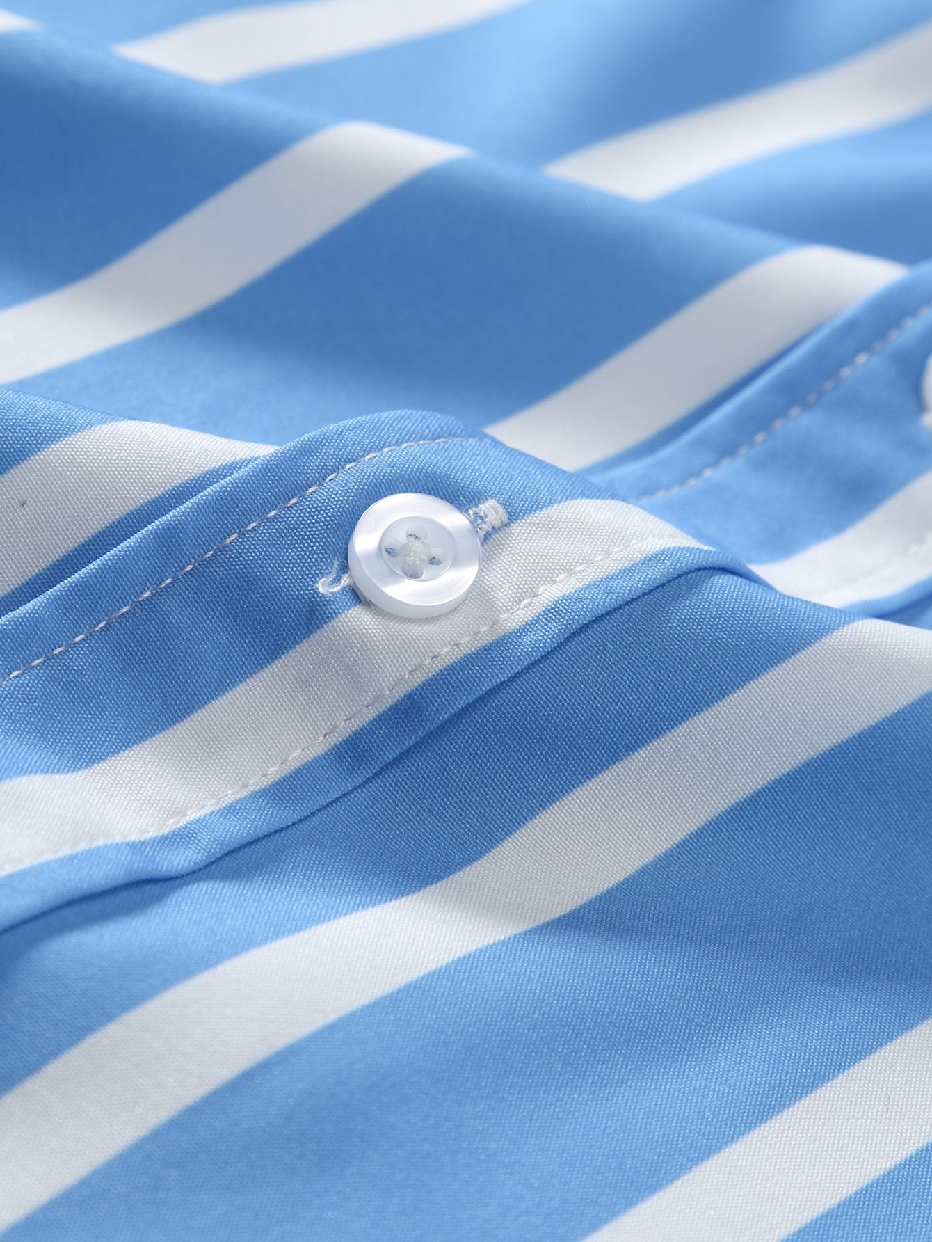 Andreas® | Striped Button Up Stand Collar Shirt