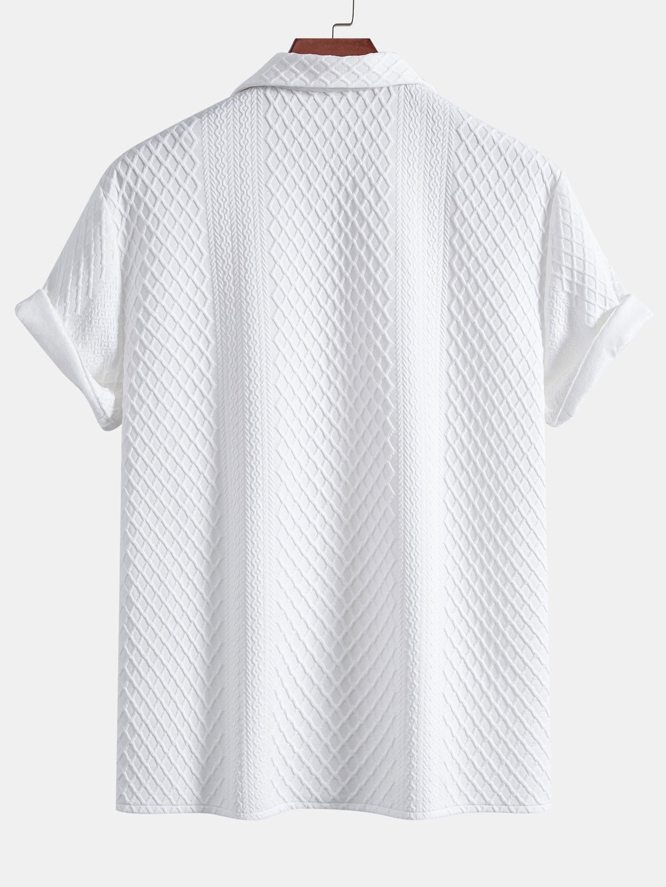 Apolinar® | Rhombus Geometric Jacquard Textured Cuban Shirt