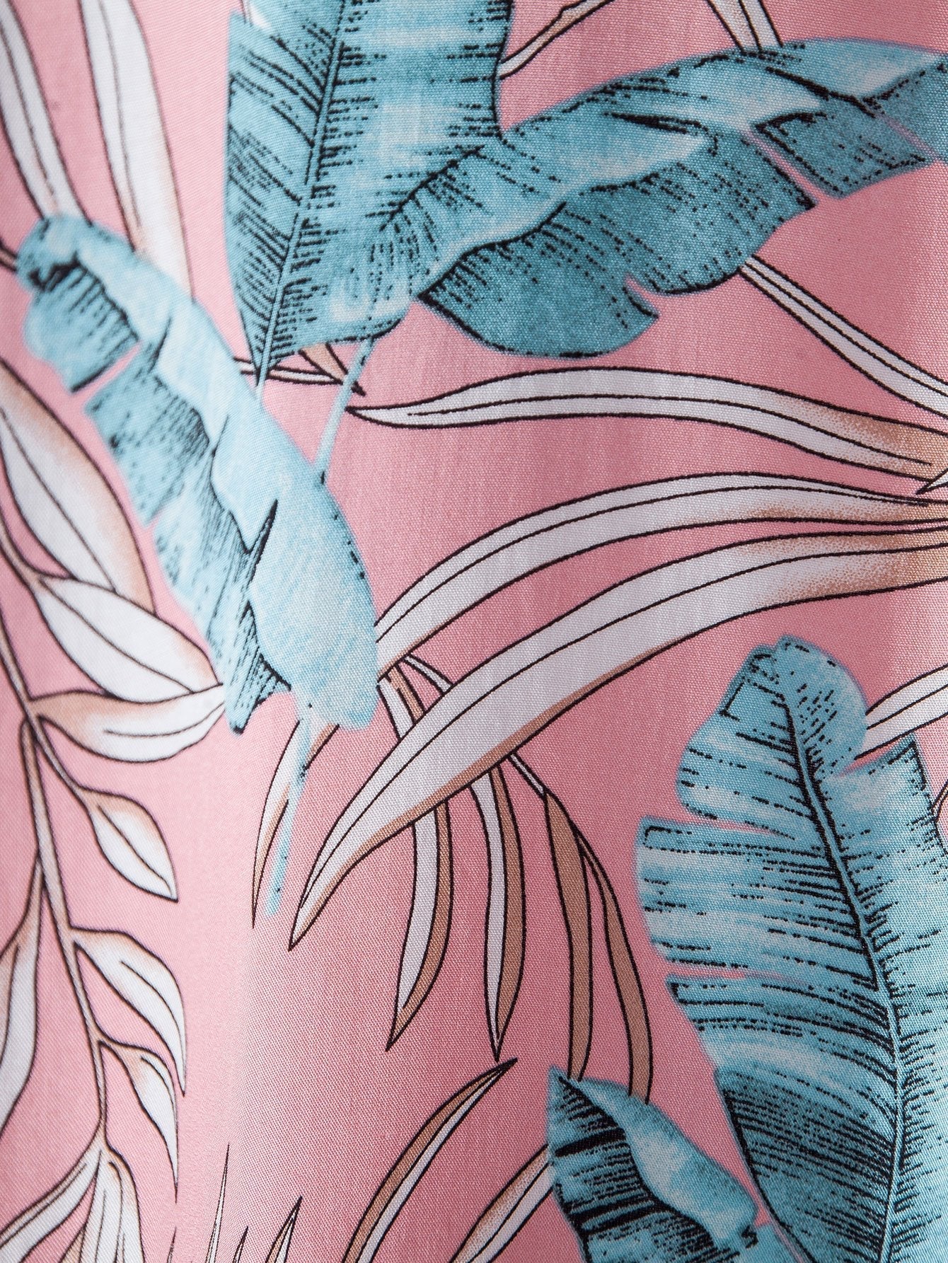 Zeus® | Viscose Tropical Print Button Up Shirt & Short Length Swim Shorts