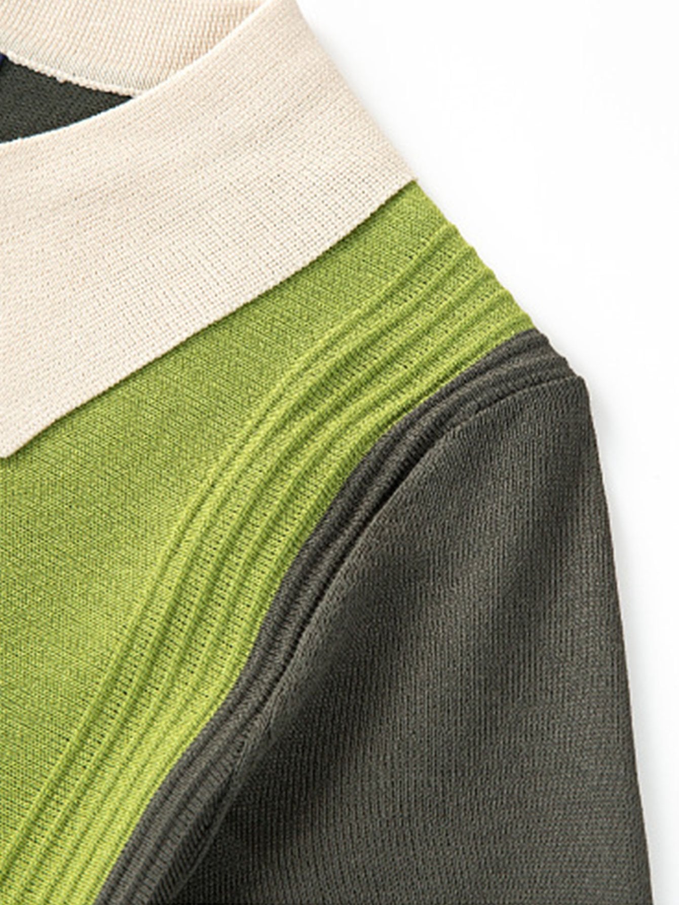 Brooks | Striped Short Sleeve Color Block Sweater Polo