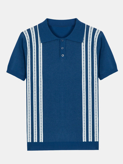 Finn | Striped Short Sleeve Sweater Polo