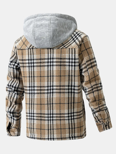 Forest | Teddy Fleece Lined Detachable Flannel Plaid Hooded Coat
