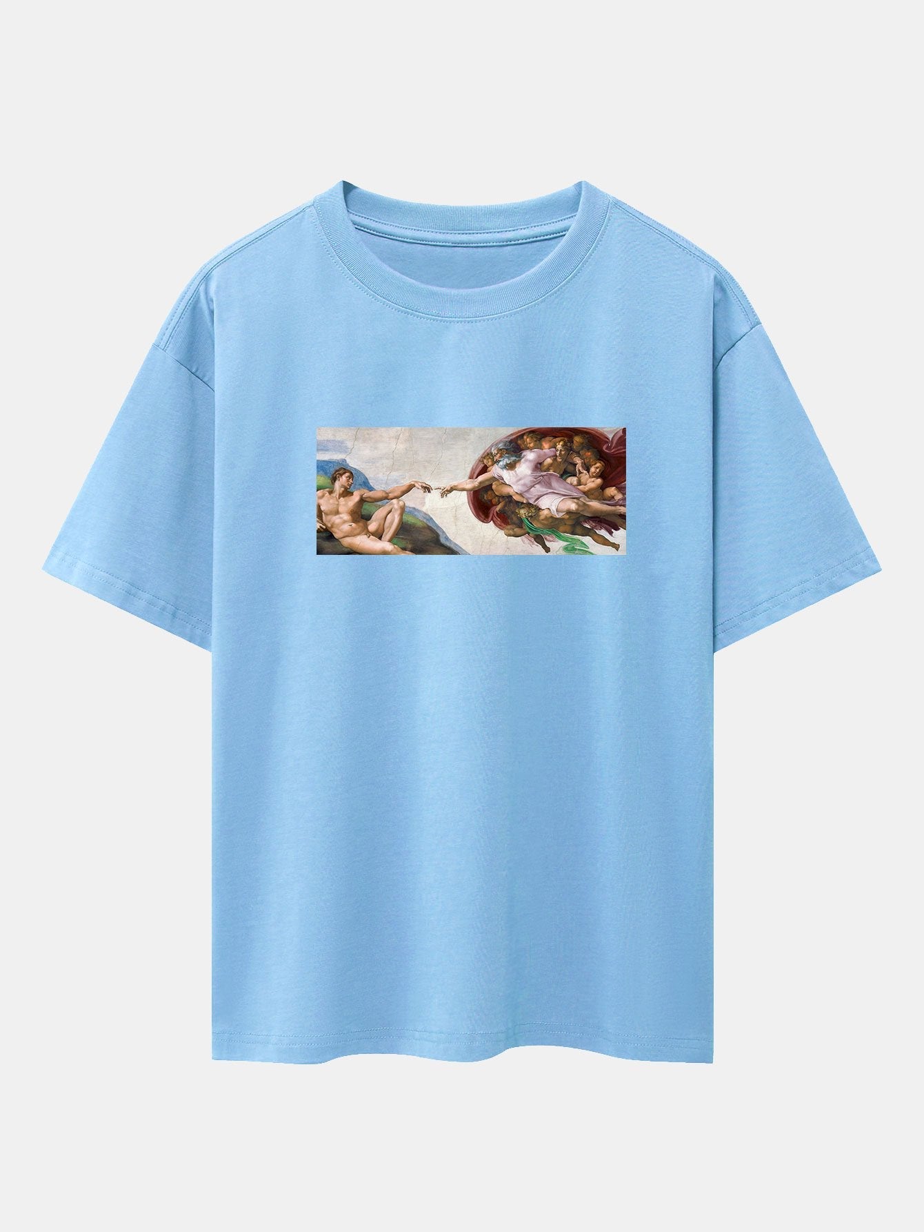 Jimmy® | The Creation Of Adam Print Drop Shoulder Oversize T-Shirt