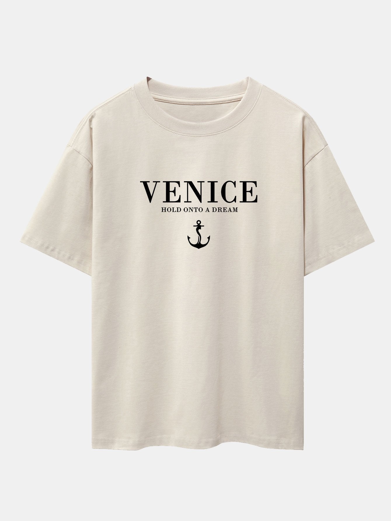 Asher® | Venice Anchor Print Drop Shoulder Oversize T-Shirt