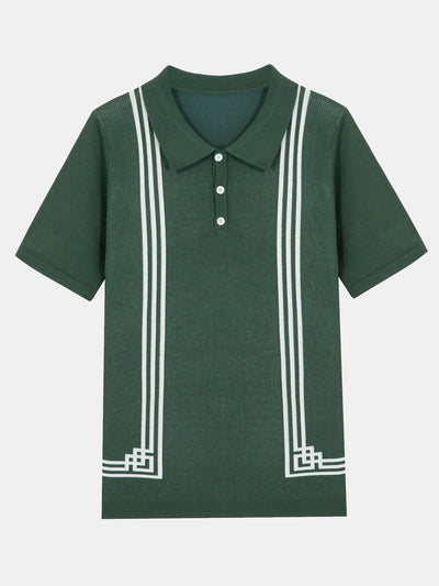 Axel | Striped Frame Short Sleeve Sweater Polo