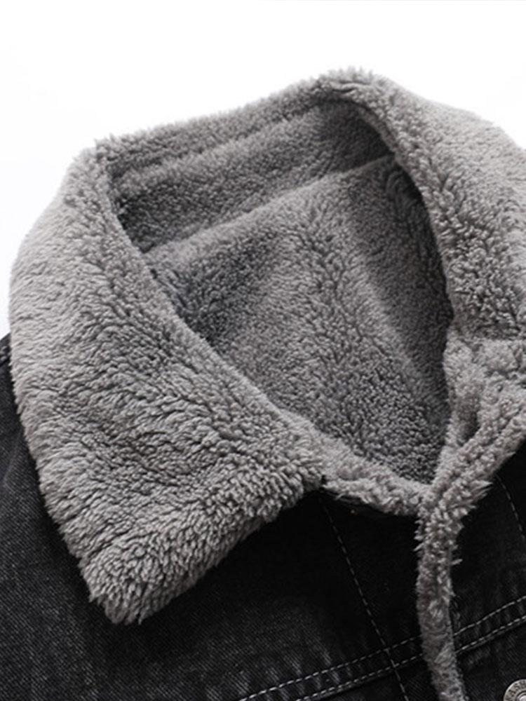 Emmett | Teddy Lined Washed Denim Jacket