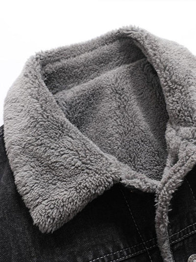 Emmett | Teddy Lined Washed Denim Jacket