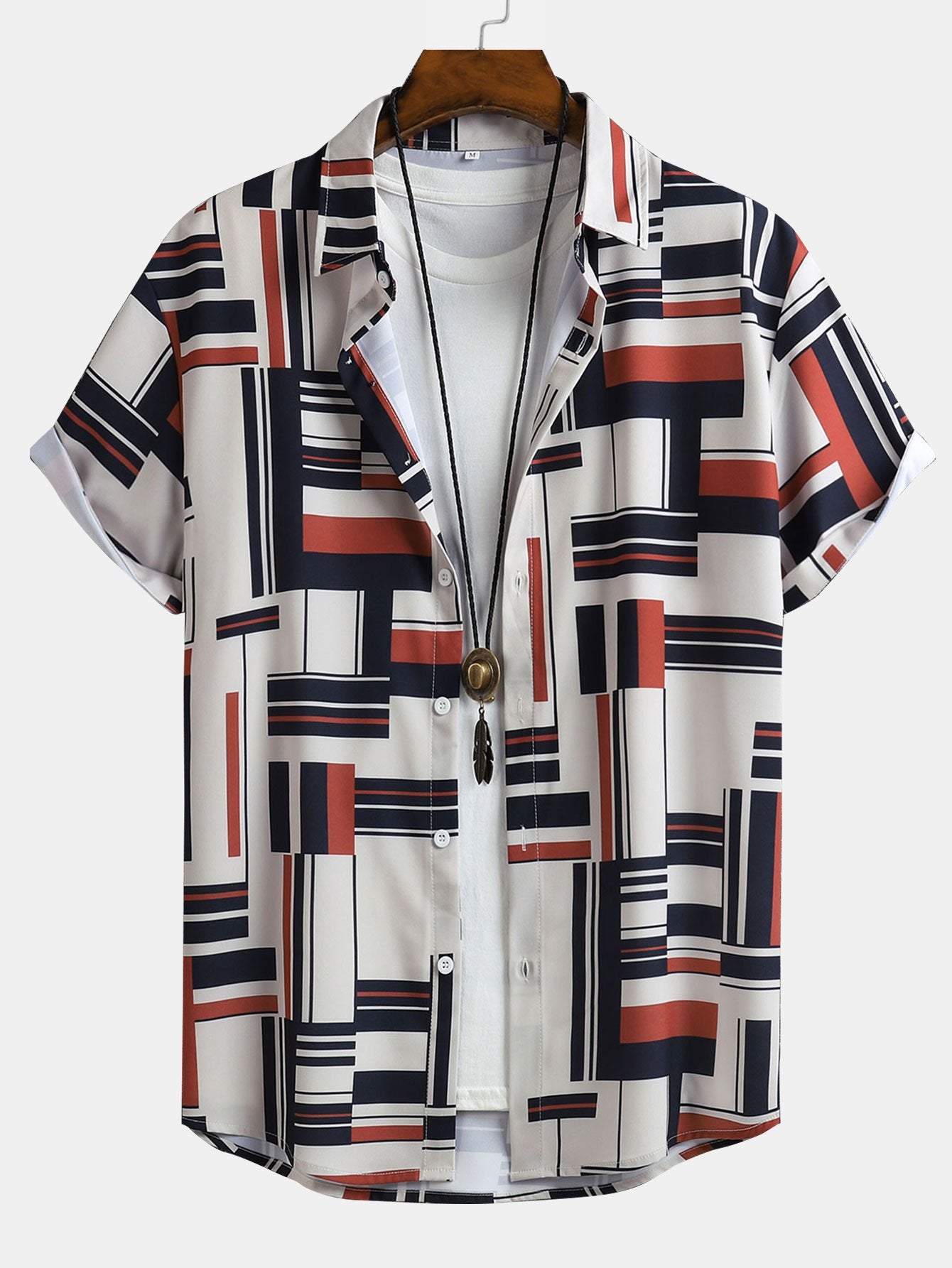 Atilio® | Geometry Print Button Up Shirt