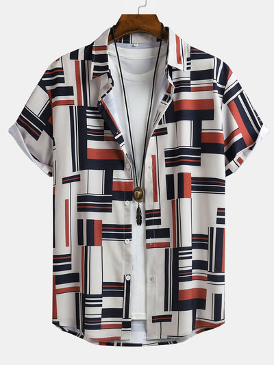 Atilio® | Geometry Print Button Up Shirt