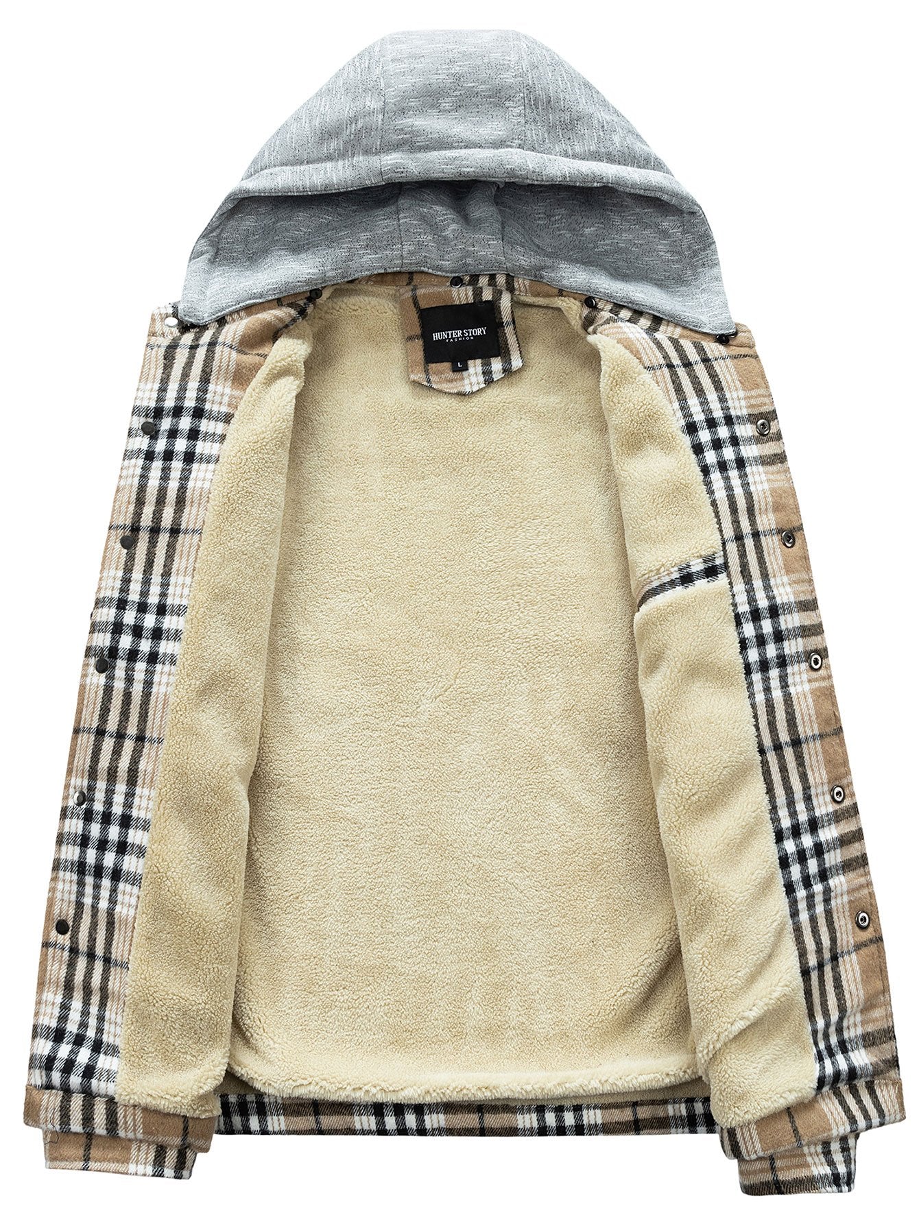 Forest | Teddy Fleece Lined Detachable Flannel Plaid Hooded Coat