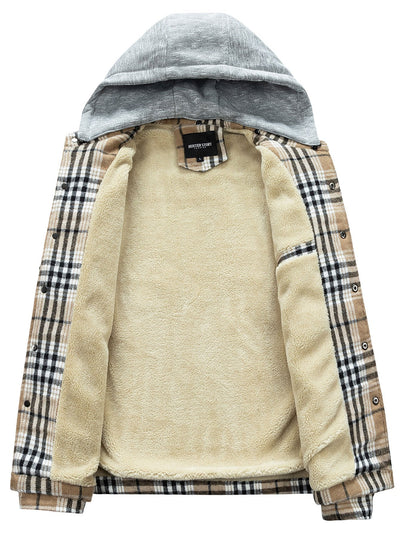 Forest | Teddy Fleece Lined Detachable Flannel Plaid Hooded Coat