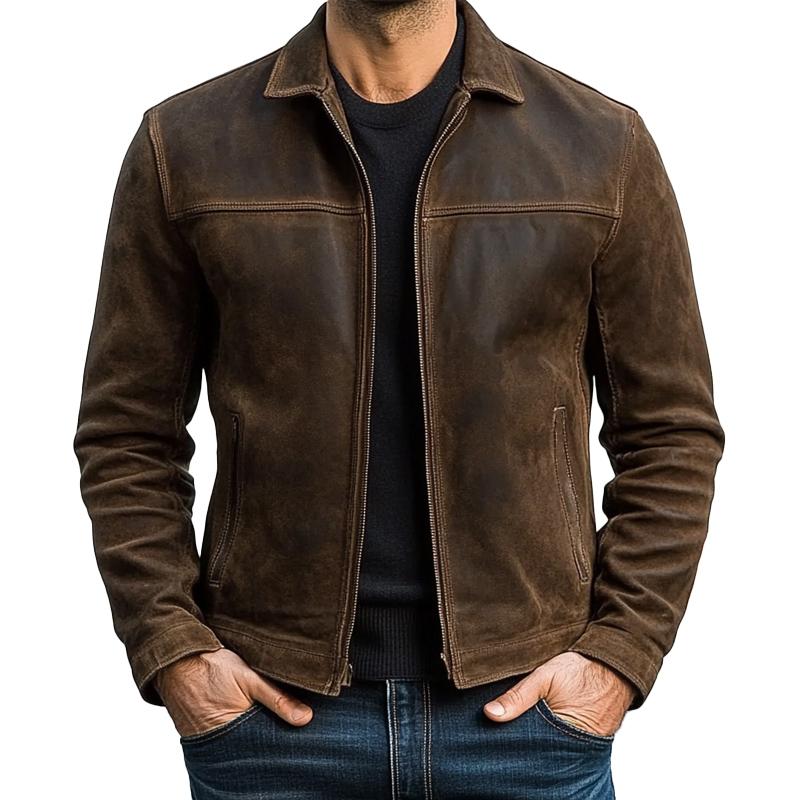 Men's Vine Distressed Leather Jacket