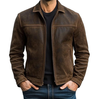 Men's Vine Distressed Leather Jacket