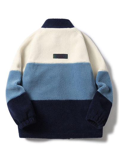 Gideon | Color Block Zip Up Teddy Coat