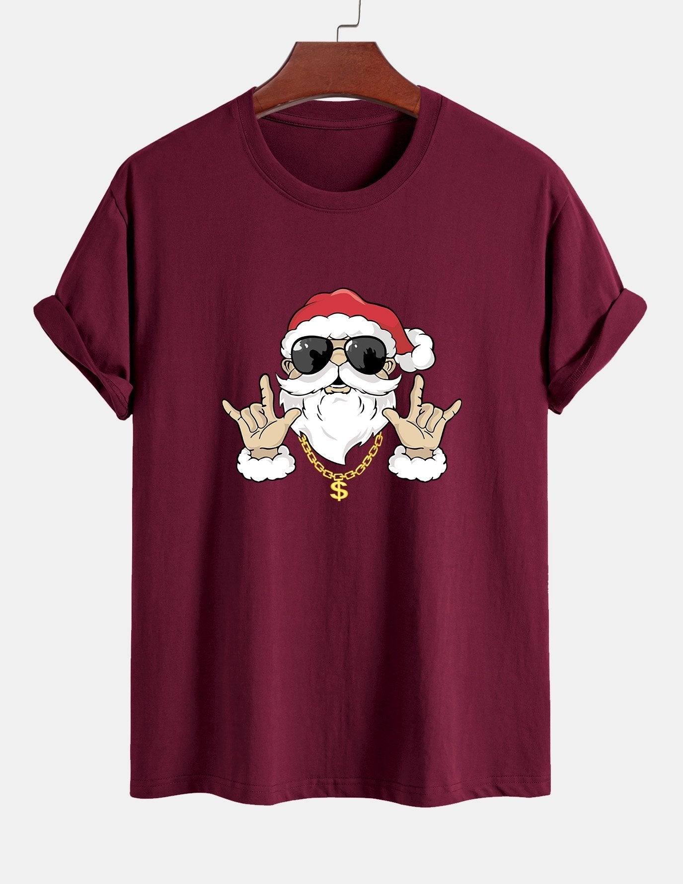 Albano® | Hip Hop Santa Print Cotton T-Shirt