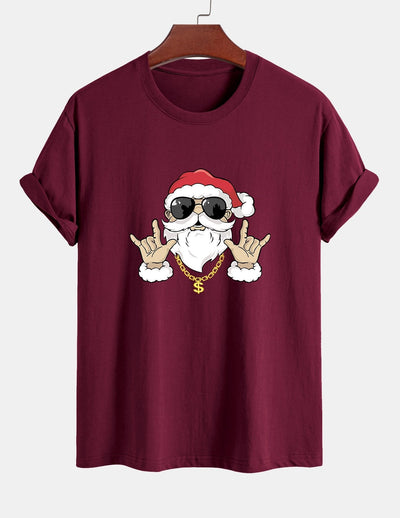 Albano® | Hip Hop Santa Print Cotton T-Shirt