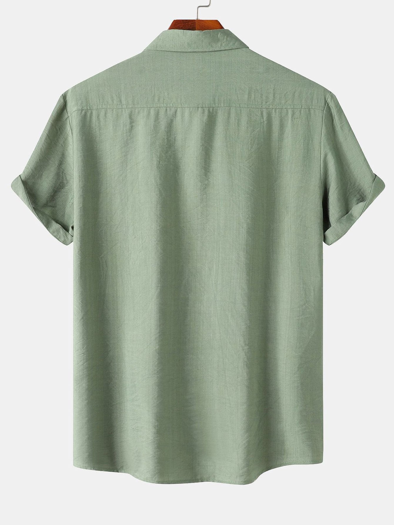 Auber® | Short Sleeve Textured Button Up Shirt