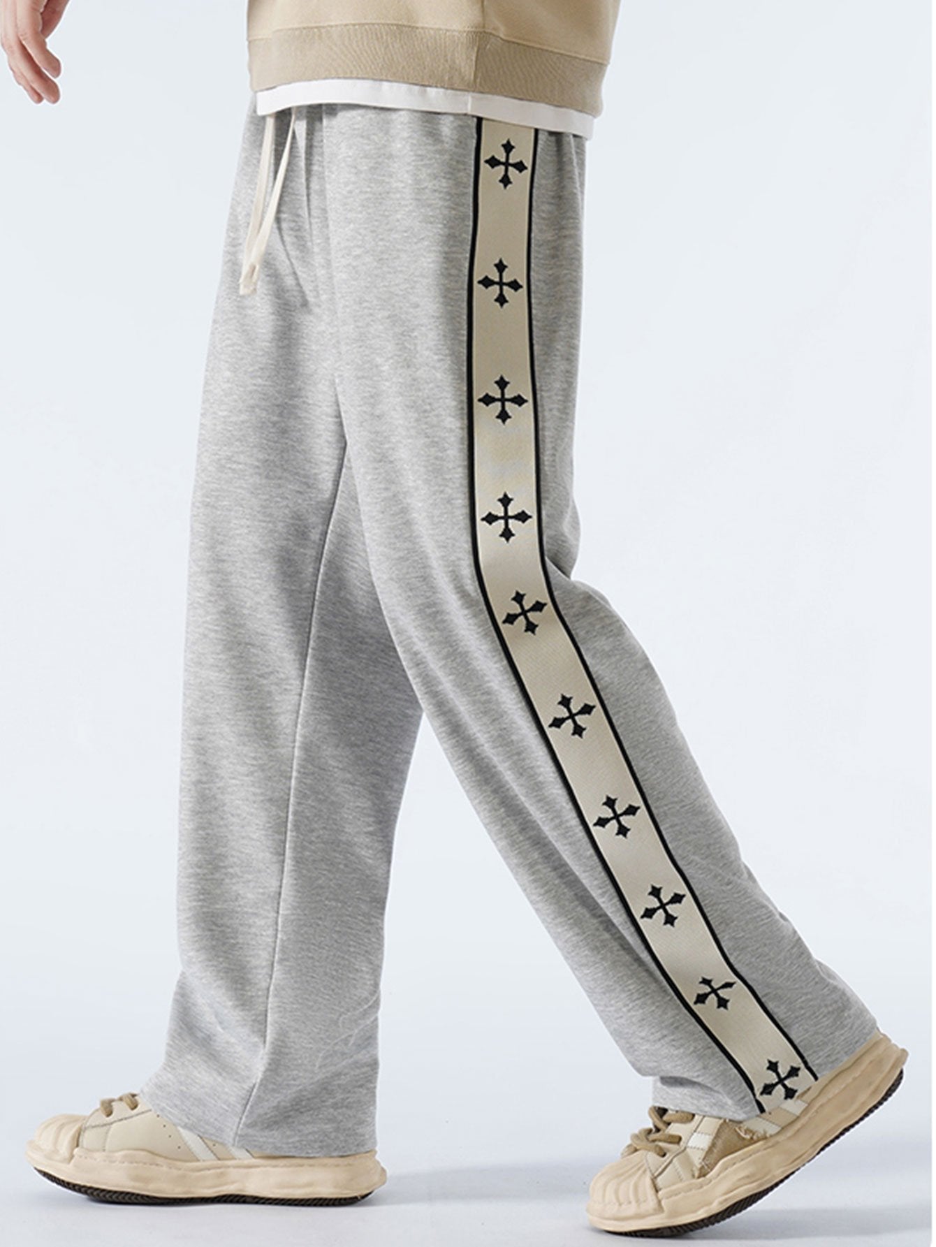 Bach® | Relax Fit Cross Side Stripe Straight Leg Pants