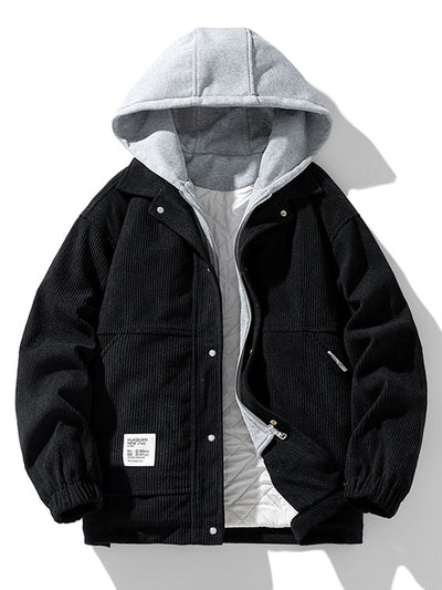 Jes��s | Quilted Lined Corduroy Hooded Coat