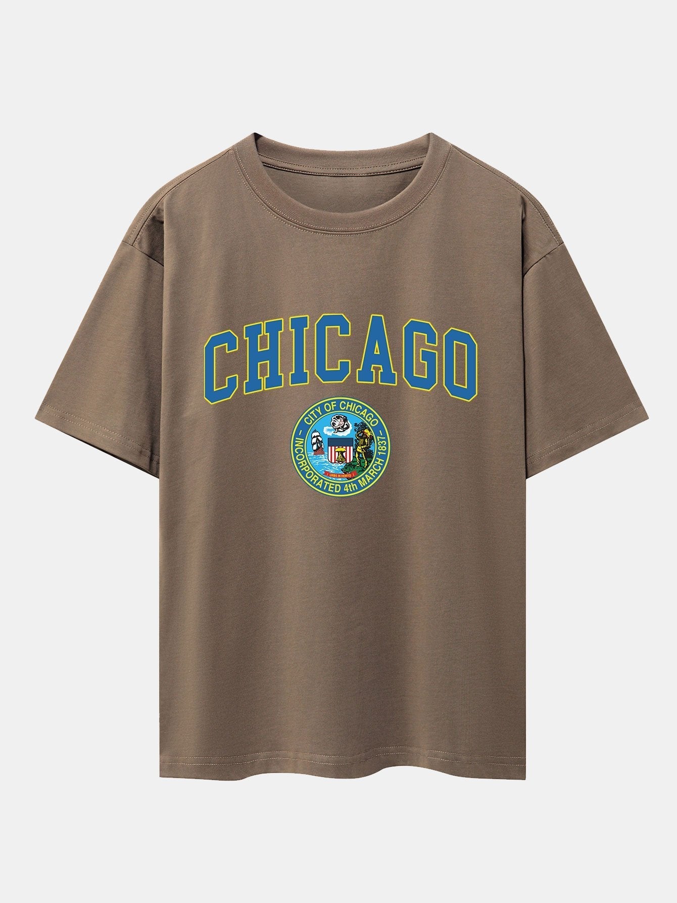 Alexis® | Chicago Coat Of Arms Print Drop Shoulder Oversize T-Shirt