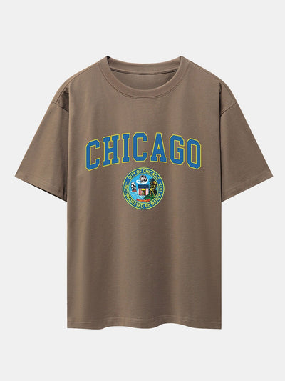 Alexis® | Chicago Coat Of Arms Print Drop Shoulder Oversize T-Shirt
