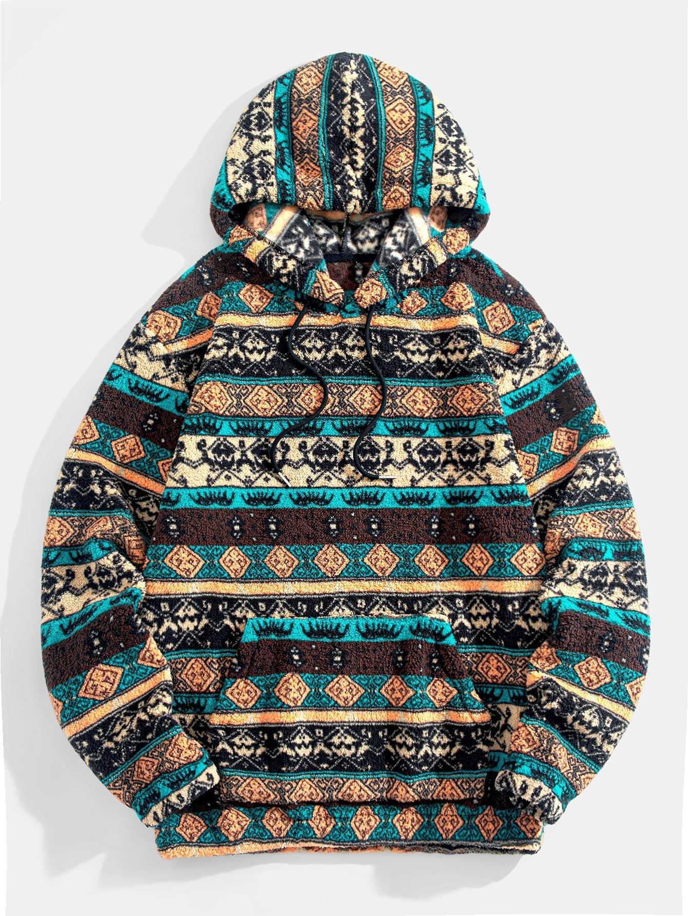 Dusty | Ethnic Geometric Teddy Fleece Hoodie