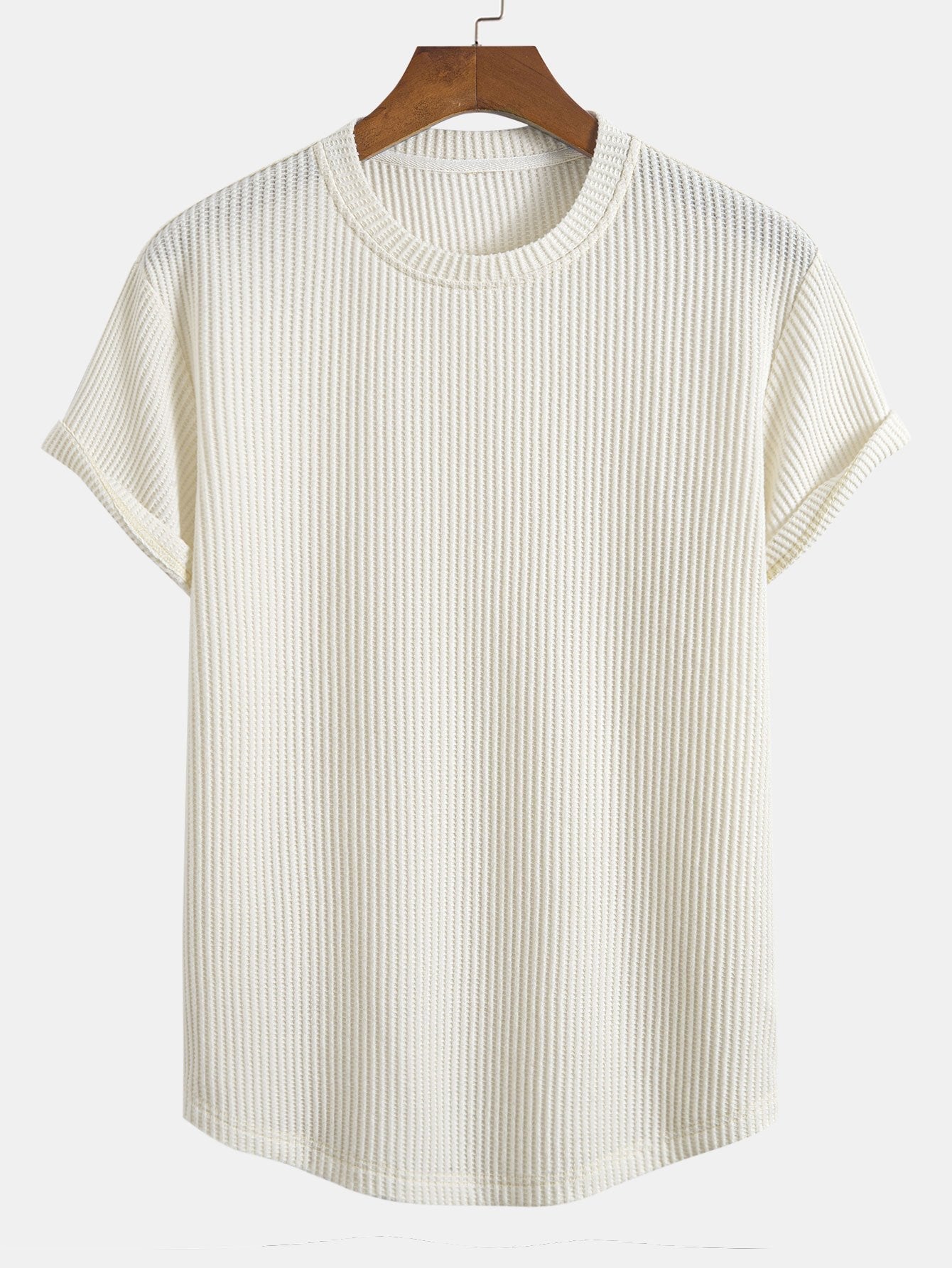 Secundino® | Knitted Waffle Arc Hem T-Shirt