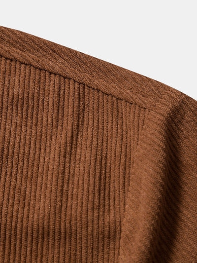 Angelo® | Short Sleeve Patch Pockets Corduroy Shirt