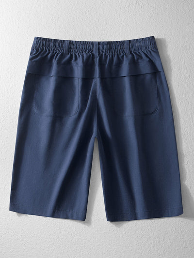 Badr® | Linen Cotton Blend Drawstring Shorts