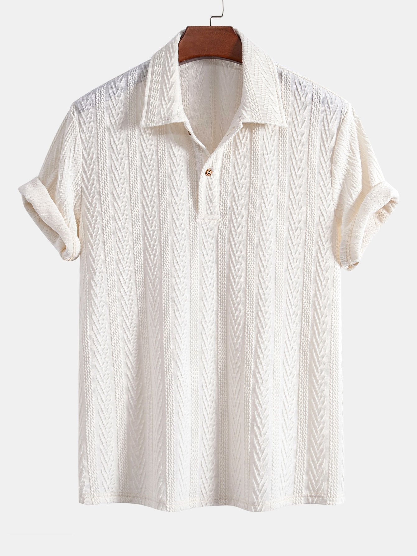 Yovanni® | Knitted Geometric Jacquard Polo