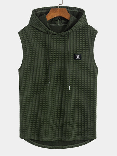 Dennis® | Sleeveless Waffle Hooded Vest