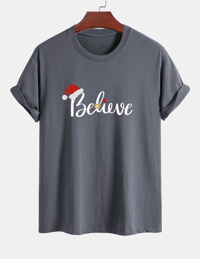 Aitor® | Christmas Believe Print Cotton T-Shirt