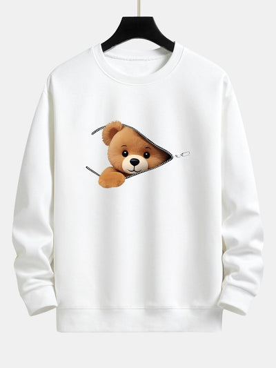 Dexter® | Zipper Bear Print Relax Fit Sweatshirt