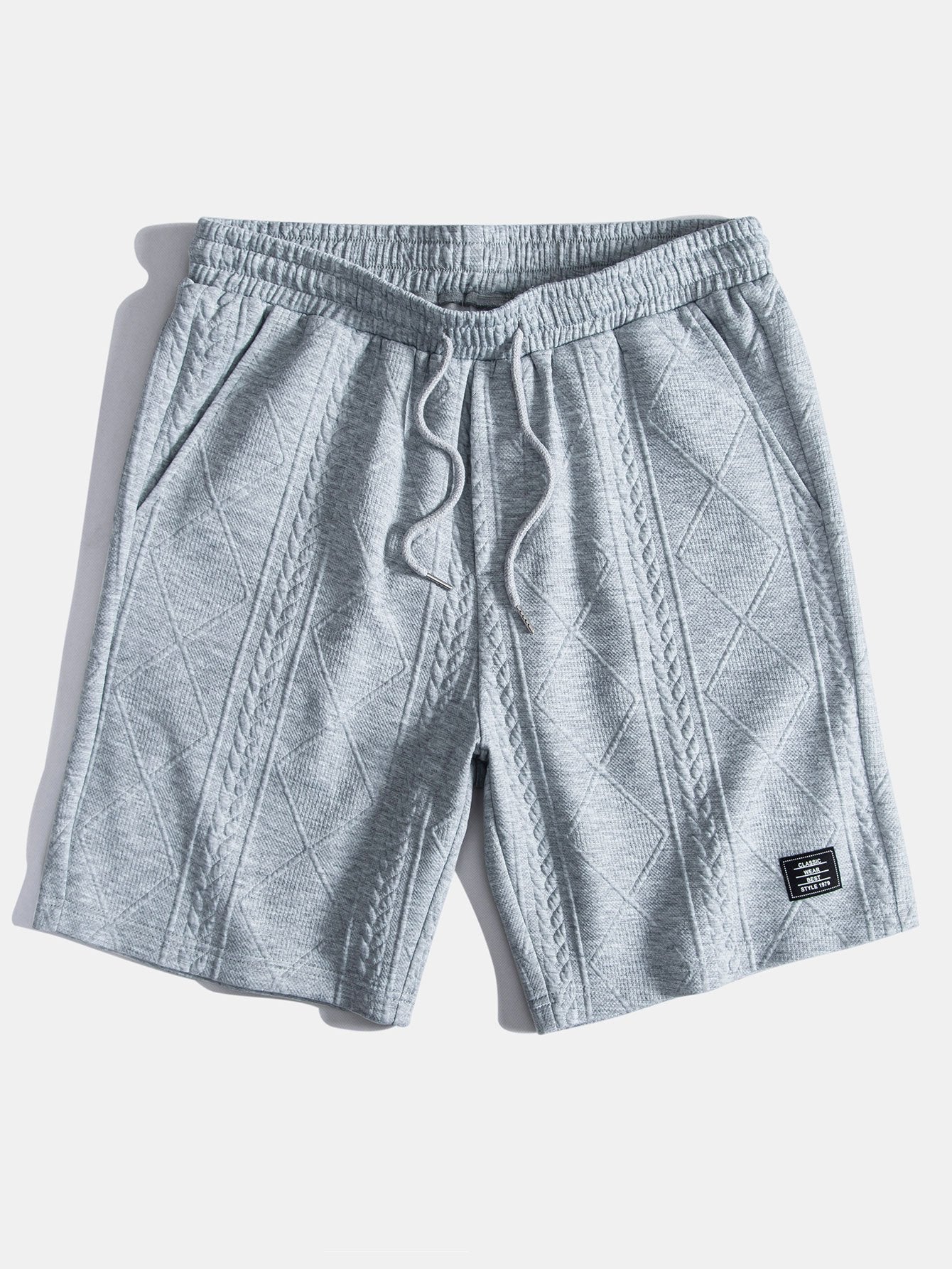 Ezra® | Geometric Jacquard Drawstring Shorts