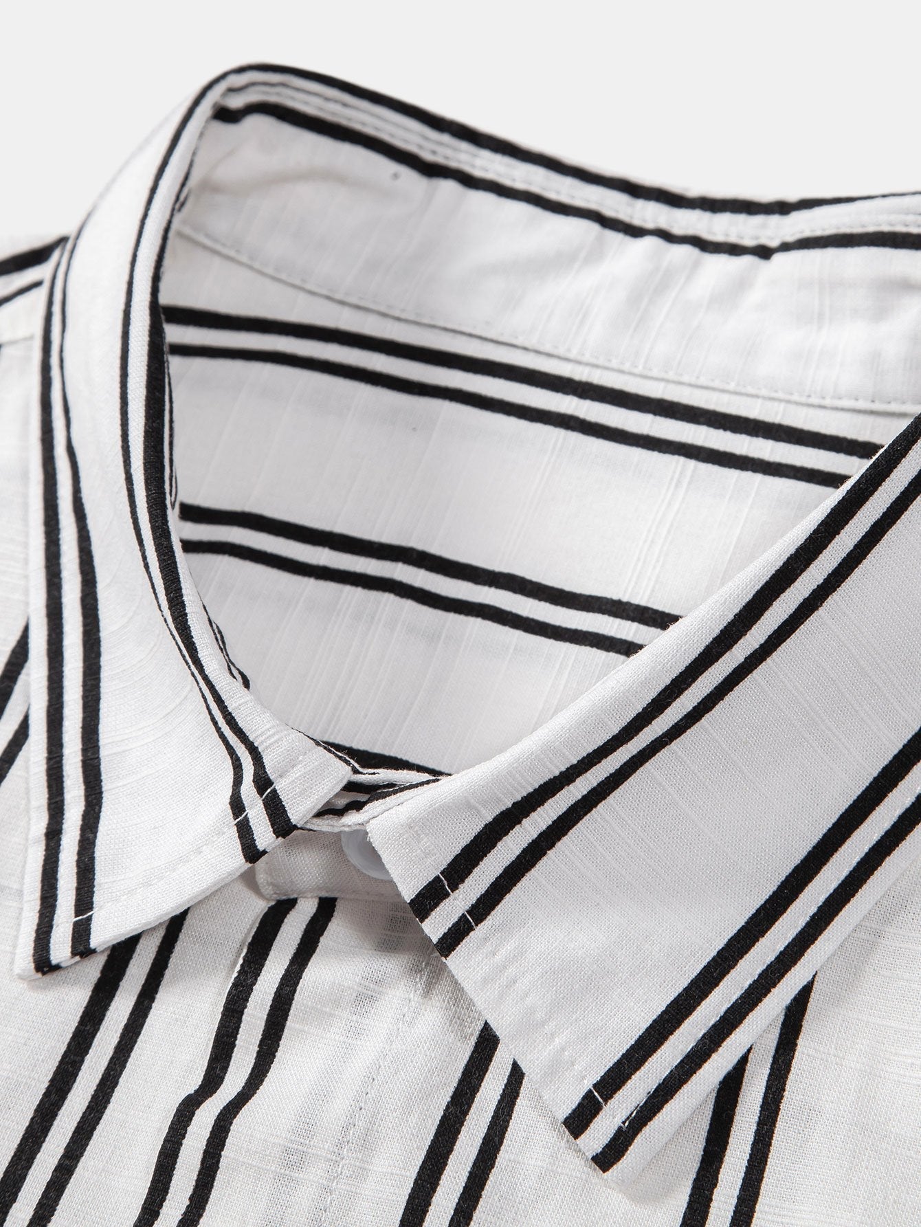 Javier® | Linen Look Striped Button Up Shirt