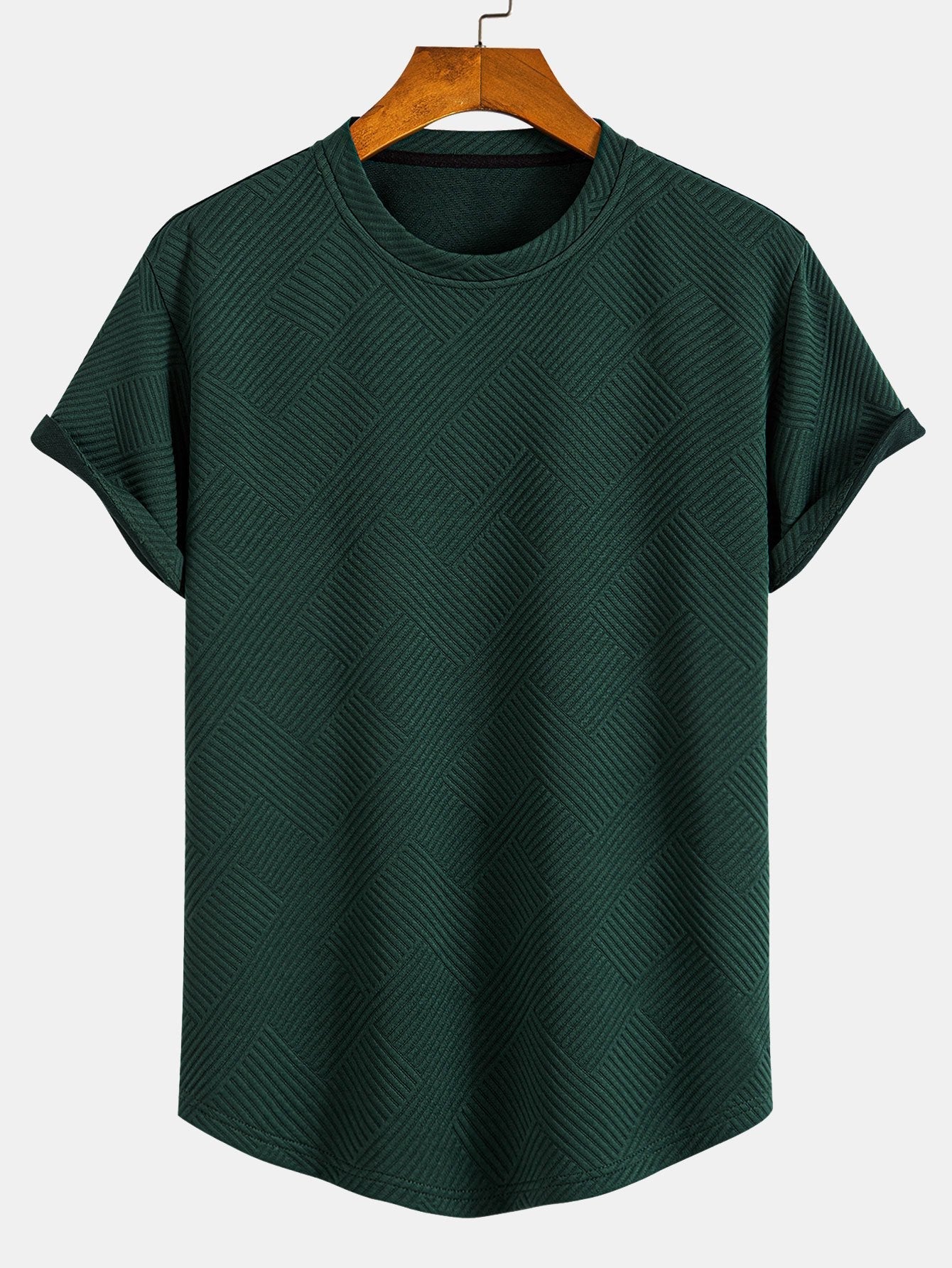 Zacarías® | Short Sleeve Stripe Jacquard Arc Hem T-Shirt