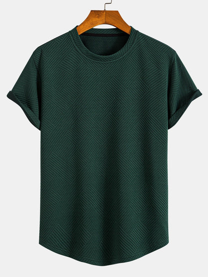 Zacarías® | Short Sleeve Stripe Jacquard Arc Hem T-Shirt