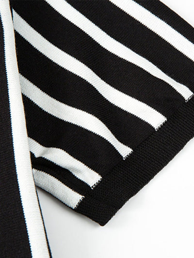 Stephen | Striped Short Sleeve Sweater Polo