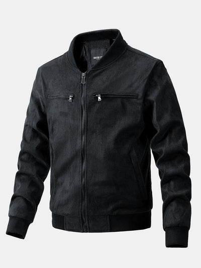 Fletcher | Suede Bomber Jacket With Quilted Liner