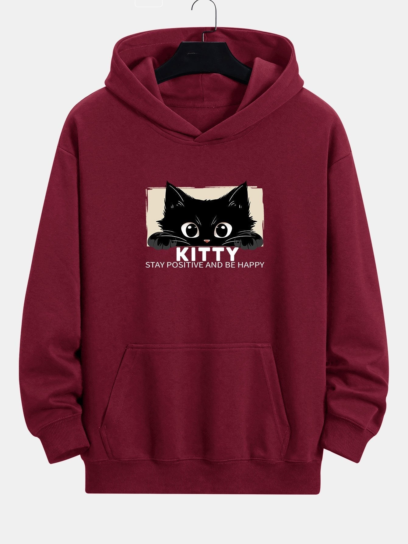 Eliseo | Black Cat Print Relax Fit Hoodie
